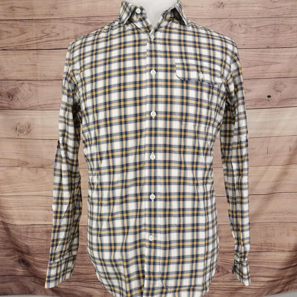 Banana Republic Shirt M Plaid Long Sleeve Button-Up Slim Fit Custom 078 Wash